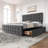 King Bed Frame With Headboard And 4 Storage Drawers, Platform Bed Frame Square Stitched Button Tufted-1062865892-1062865901