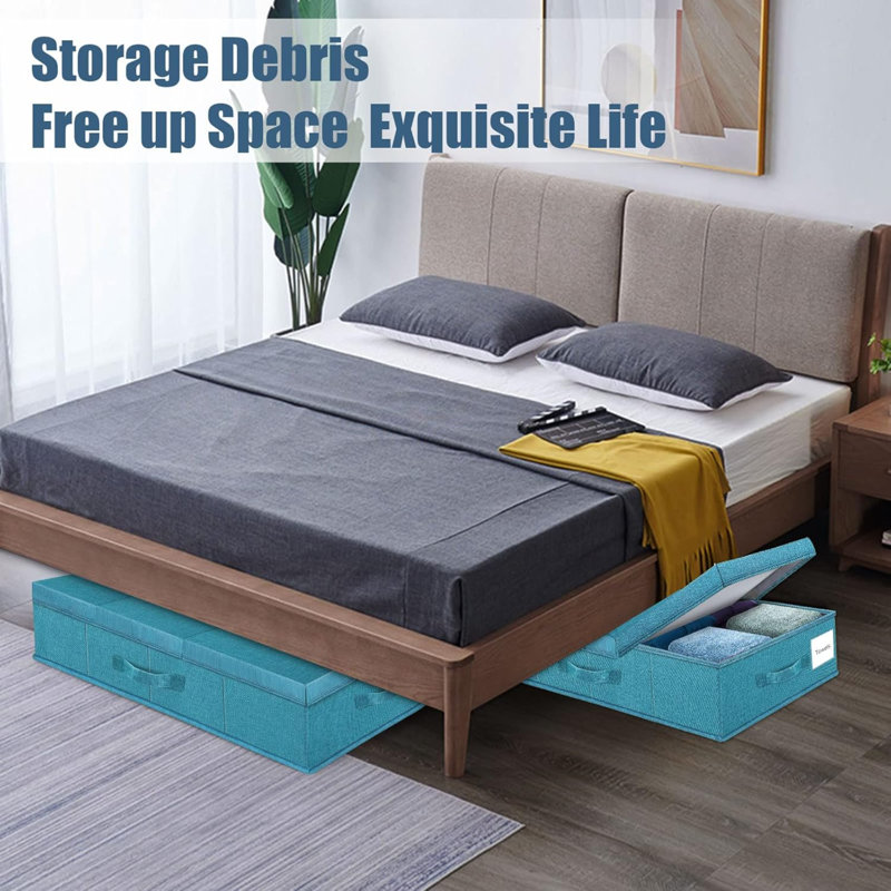 Ensemble de rangement en tissu sous le lit, Bleu, 2