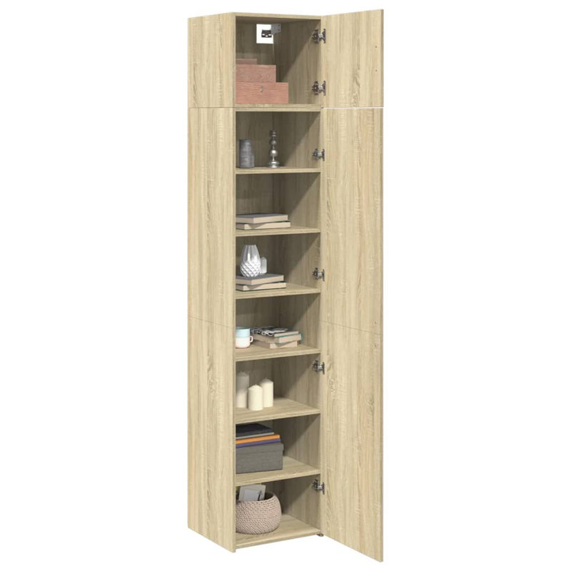 225 cm H x 45 cm W Book Cabinet Bookcase, Sonoma oak