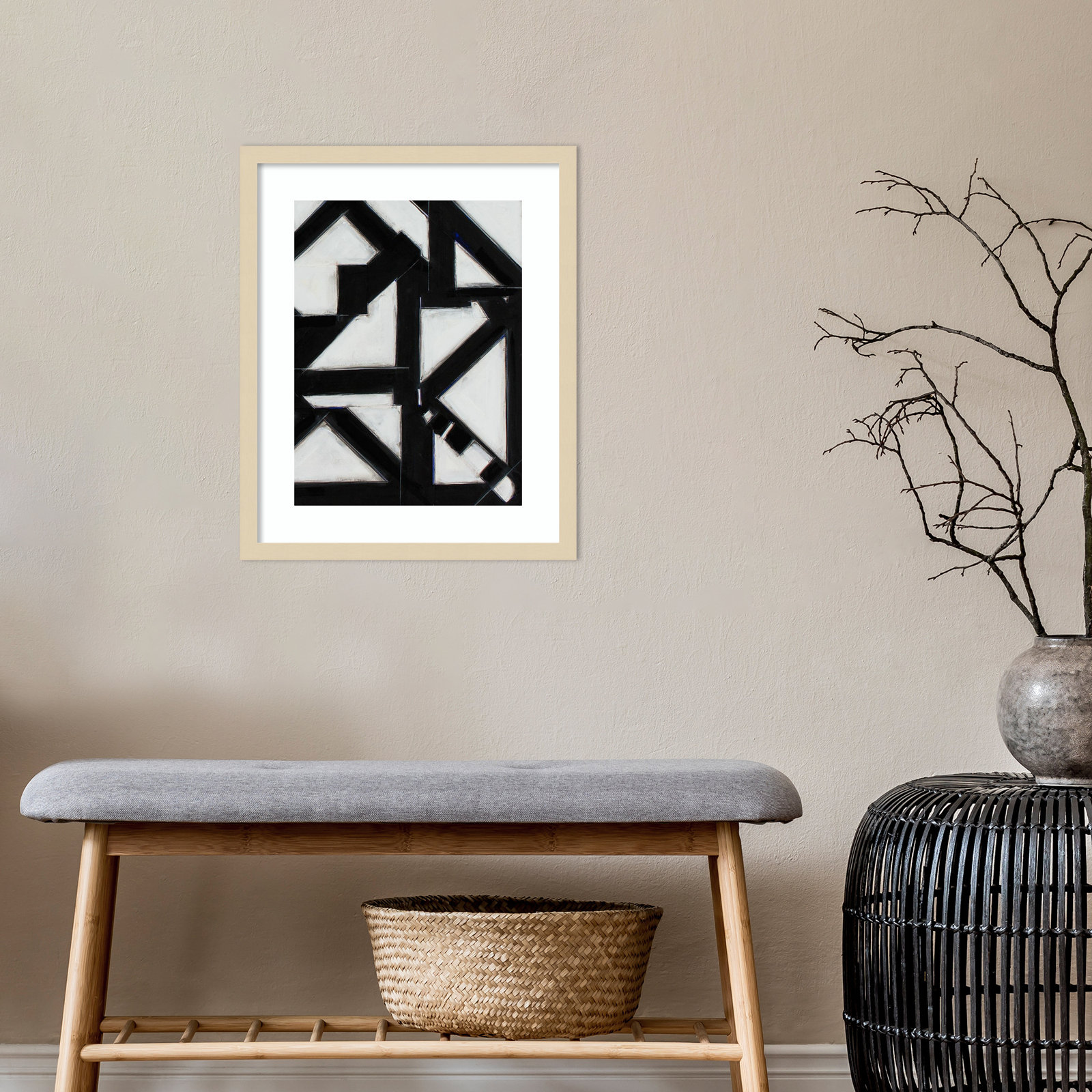 Tulare "Topographic V" Print, Brown, 21" H x 17" W x 1" D