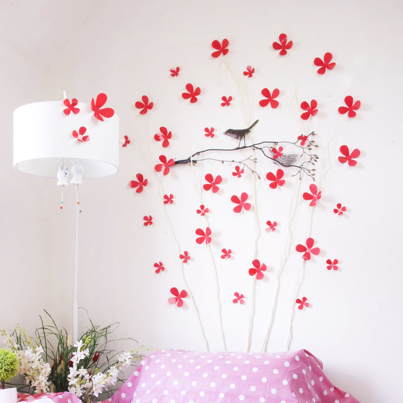 Plants & Flowers Wall Decal, Red