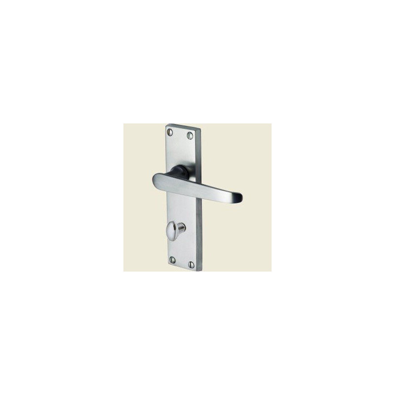  Victorian Design Scroll Bathroom Door Handles in Satin Chrome Finish with Spindles and Fixings - 150mm x 40mm