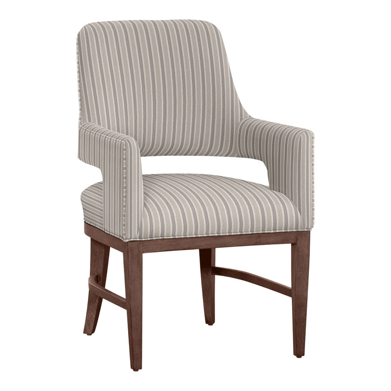 Chaise avec accoudoirs Josie, Noyer, Perigold Piccadilly rayé patiné
