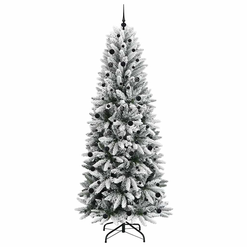 Artificial Christmas Tree with 300 LEDs White, Black, 7.87' H