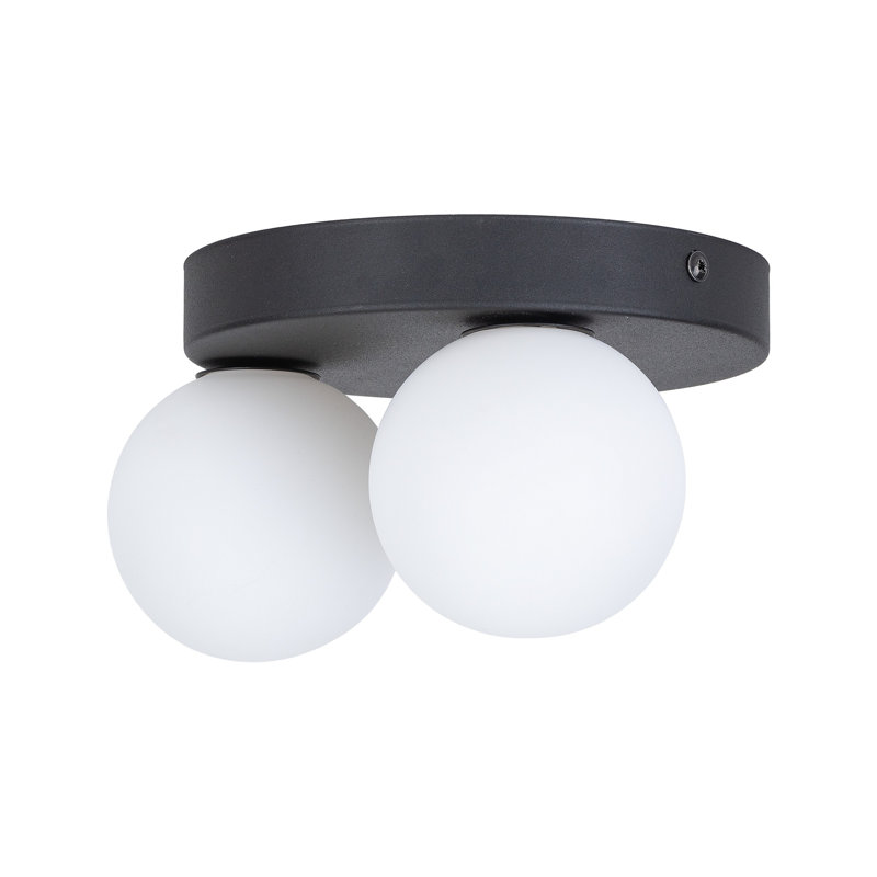 Matusow Glass Flush Mount, White/Black