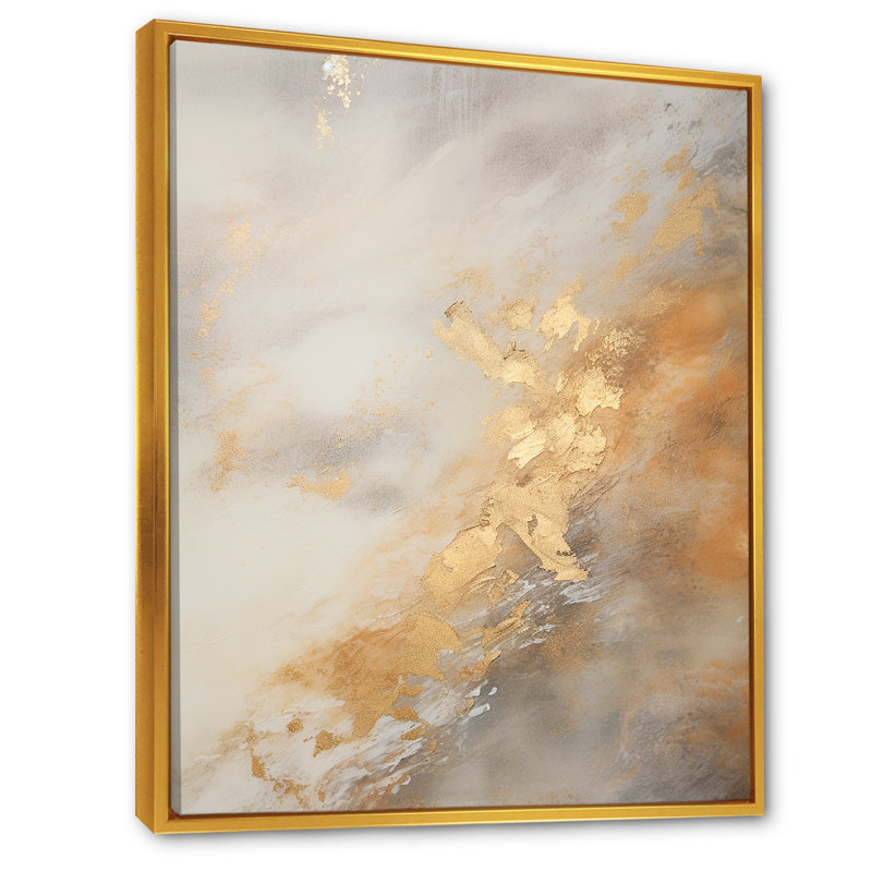Géode magique de marbre doré blanc IV - impressions sur toile abstraites_106511, H 32 po x l 16 po x P 1 po