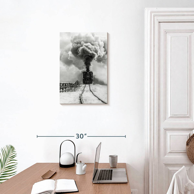 Mehar BW Old Train, 24" H x 16" W