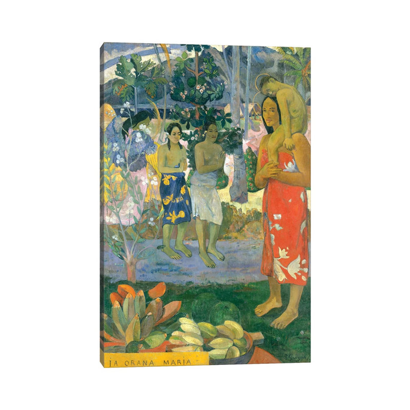 La Orana Maria (Hail Mary) by Paul Gauguin - 1 Piece Wrapped Canvas Painting, 45.72cm H x 30.48cm W x 1.91cm D