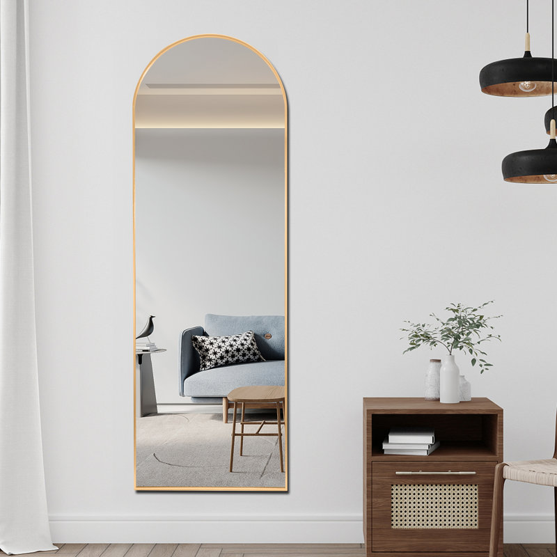 Miroir mural Oribelle, 63 po x 20 po, Or