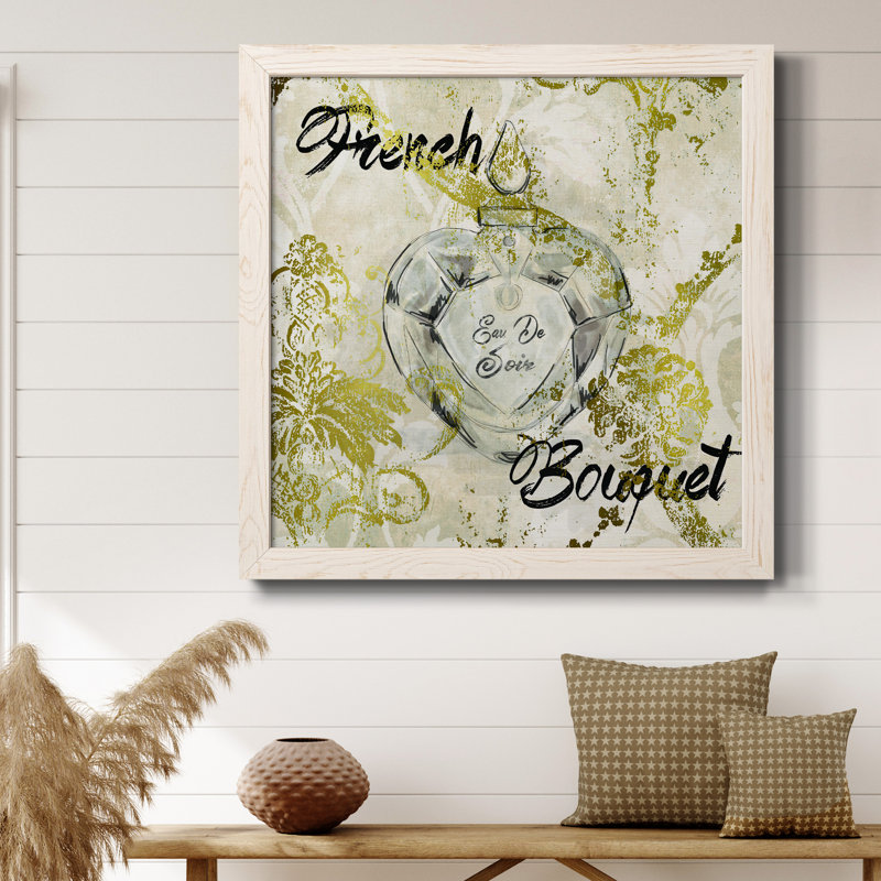 Bouquet français - Peinture sur toile encadrée, H 34,5 po x l 34,5 po x P 1 po, Cadre blanc