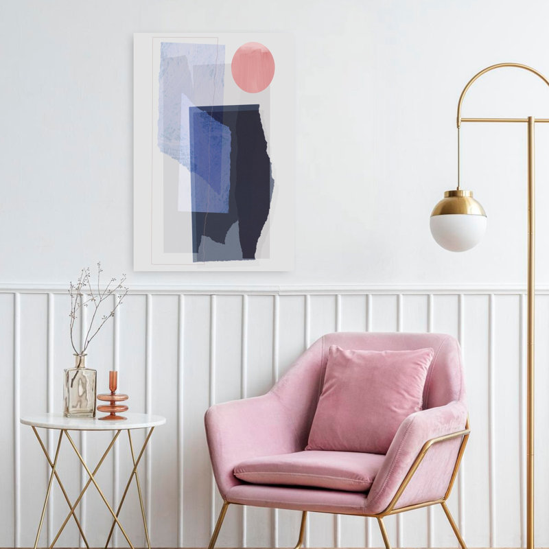 Art contemporain abstrait géométrique, H 24 po x l 16 po