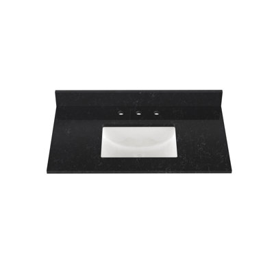 37" Quartz Single Bathroom Vanity Top with Sink