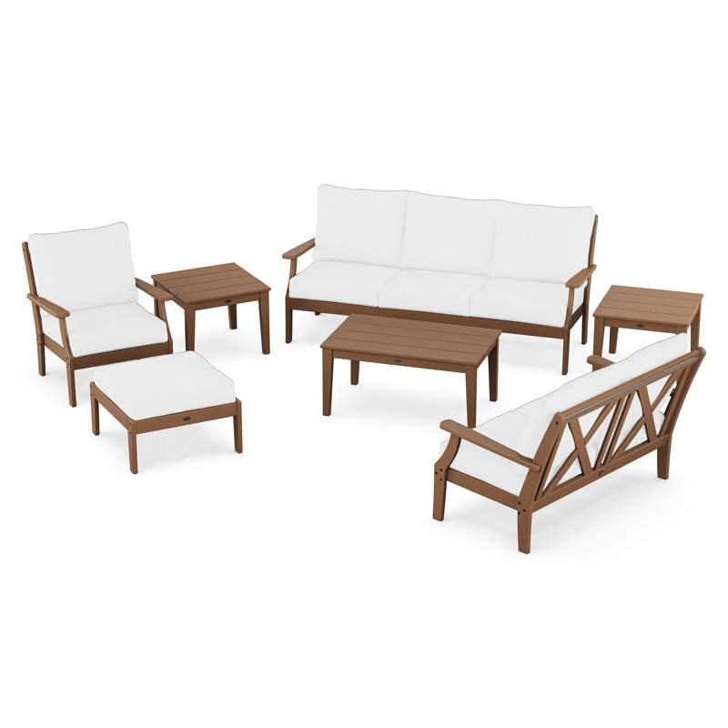 Braxton 7-Piece Deep Seating Set, Natural, Teak