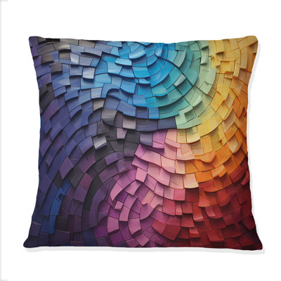Collage abstrait arc-en-ciel abstrait coloré - Coussin décoratif imprimé arc-en-ciel