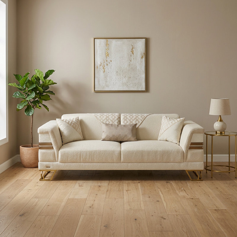 Zen Modern Textured Fabric Sofa