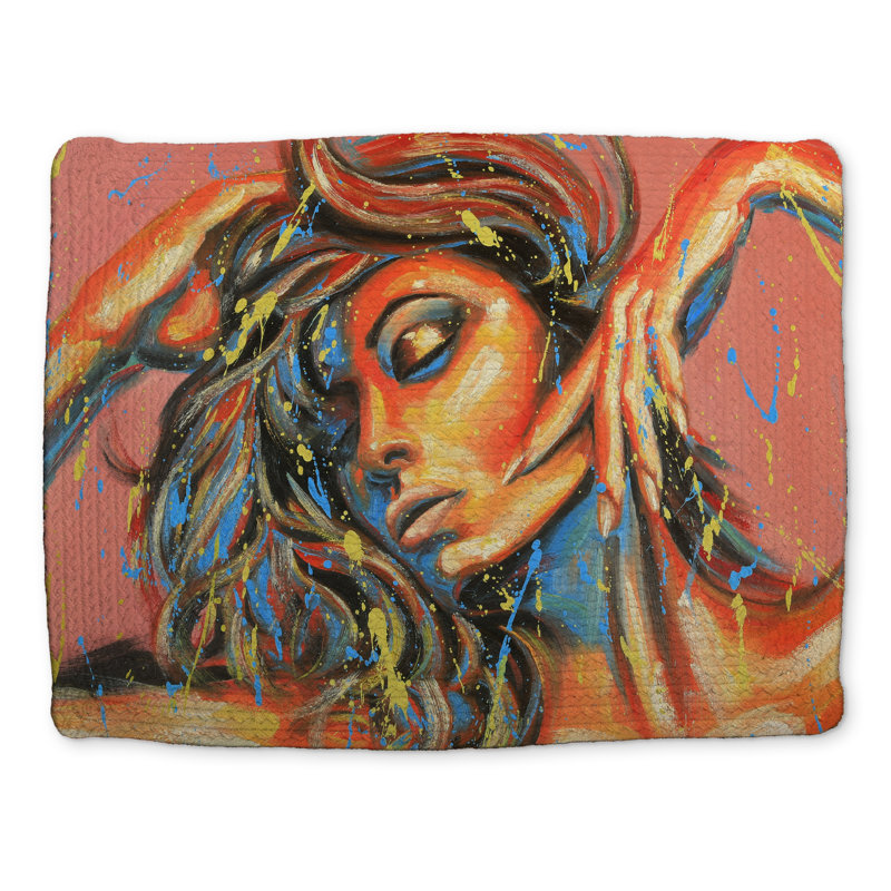 Dance the Colors Orange Braided Polyester Placemat - Home Decor