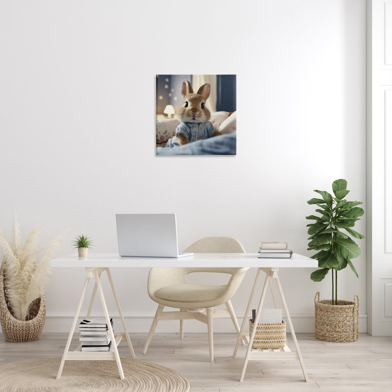 "Bunny In Pyjamas" par RB sur toile, H 24 po x l 24 po