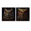 Hibou Expressionist Gaze - ensemble de 2 verres muraux en acrylique-2133996927