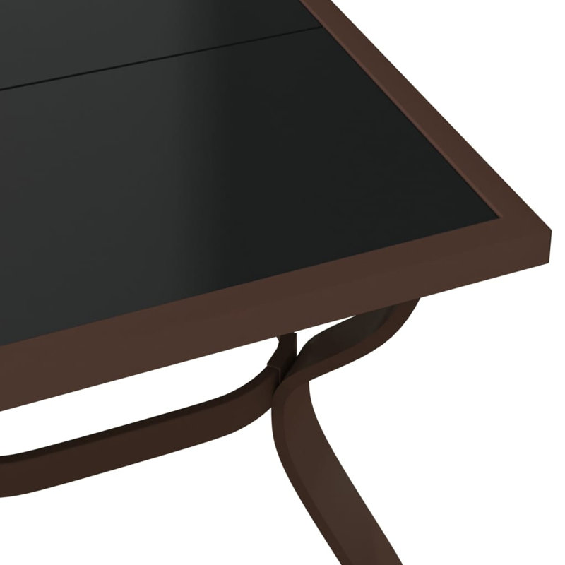 Bransbury Rectangular Metal Outdoor Dining Table , 180cm cm W 80cm cm D, Brown