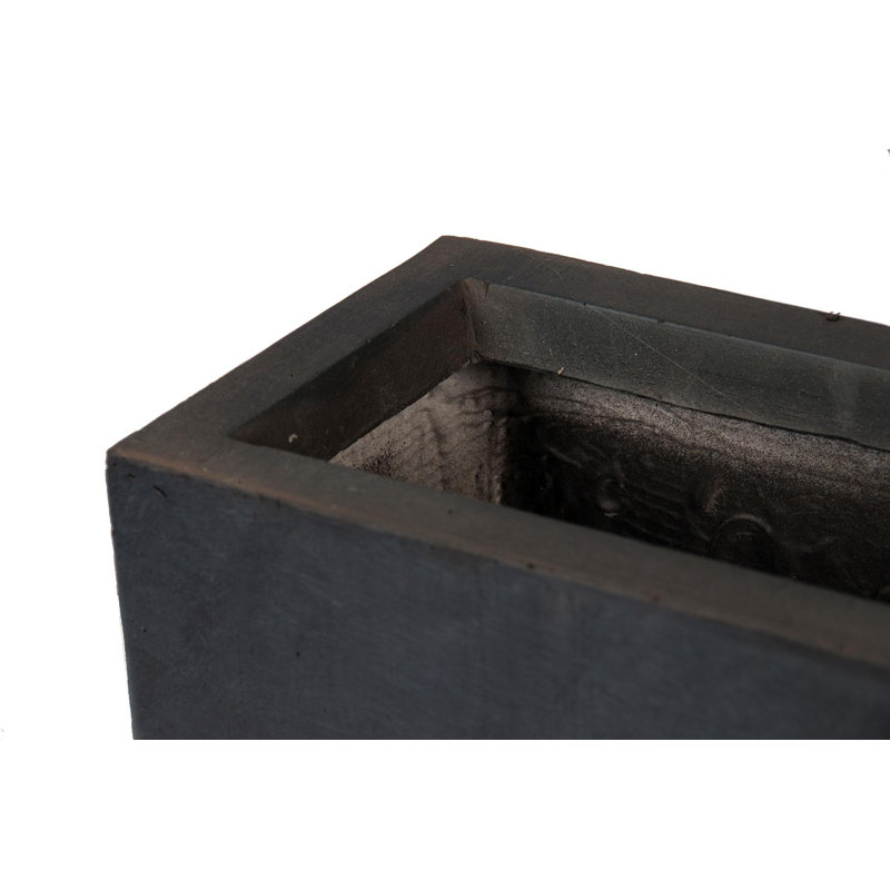 Window Flower Box Planter, Frostproof Outdoor Plant Pot, Narrow Garden Planter with Drainage Holes, Concrete Effect Windowsill Planter
