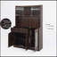 Armoire de rangement pour garde-manger de 71 pouces de hauteur avec portes en verre Reeded, support pour micro-ondes et grande capacité pour cuisines, garde-manger et salons
