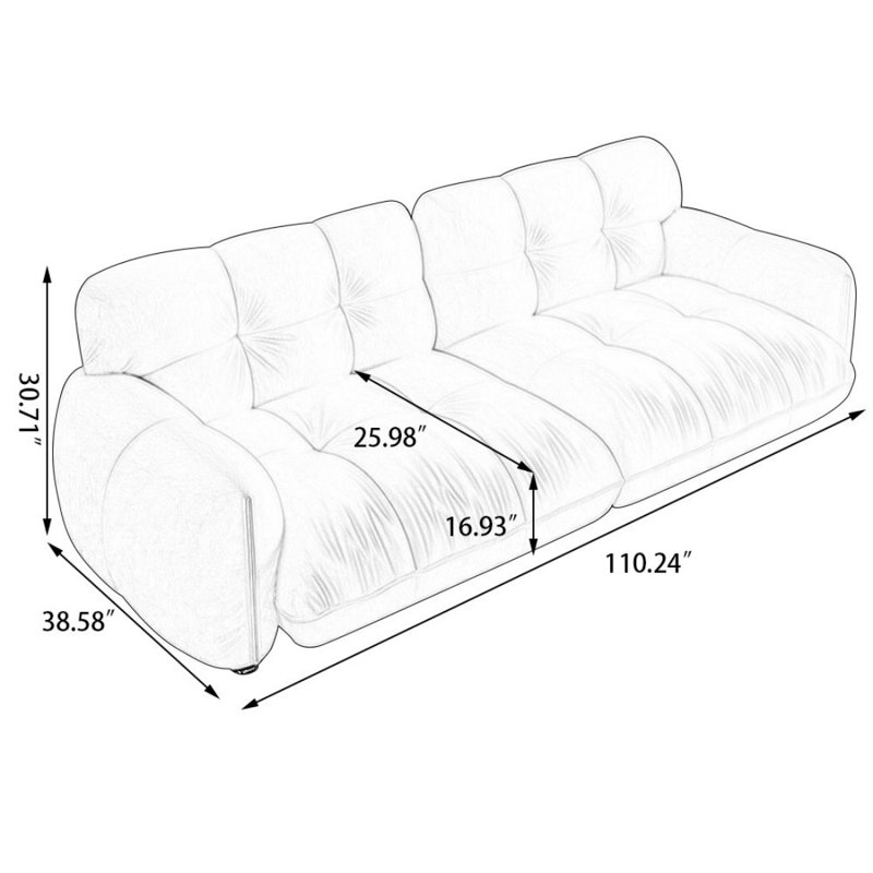 Coussin gris modulaire 100% polyester, Gris, 4, 30.71" H x 110.24" W x 38.58" D