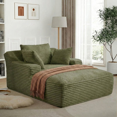 Méridienne surdimensionnée de 50 po avec 3 coussins décoratifs et accoudoirs, canapé-lit pour salon, chambre à coucher
