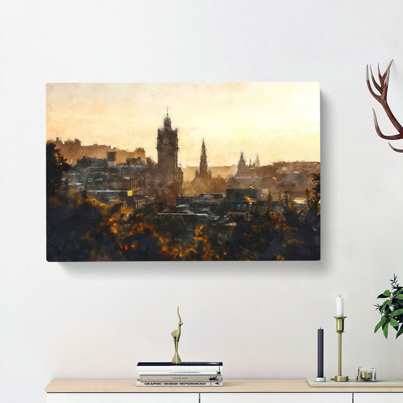 View of Edinburgh from Calton Hill - Wrapped Canvas, 60cm H x 91cm W x 3cm D