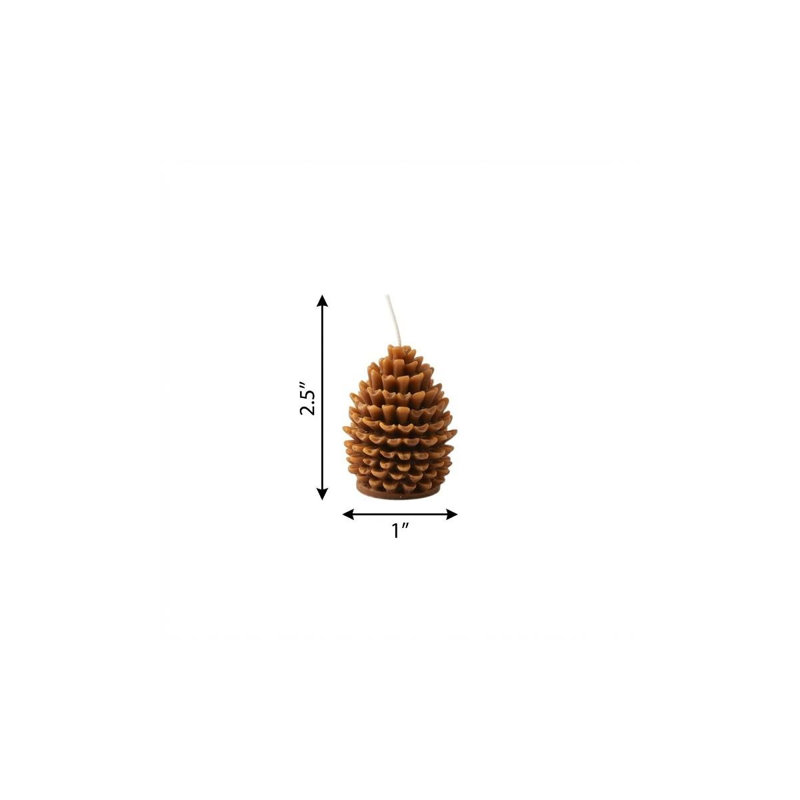 Bougie dimensionnelle brune 3 po Pinecone
