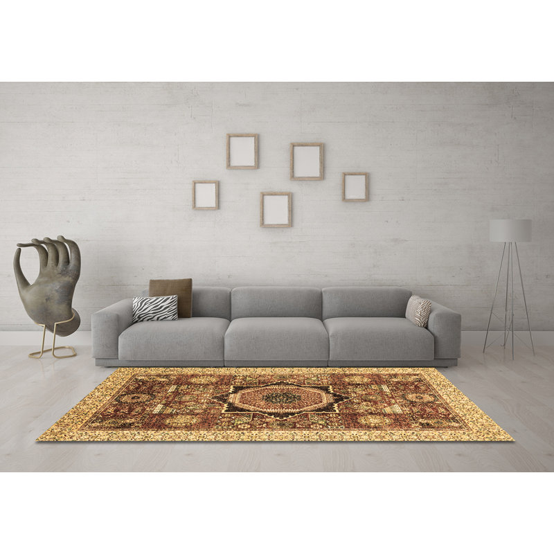 Washable Oriental Indoor Rug, Square 7'