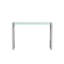 Console avec pieds en acier inoxydable et plateau en verre - Design moderne pour espace de vie et transparence
