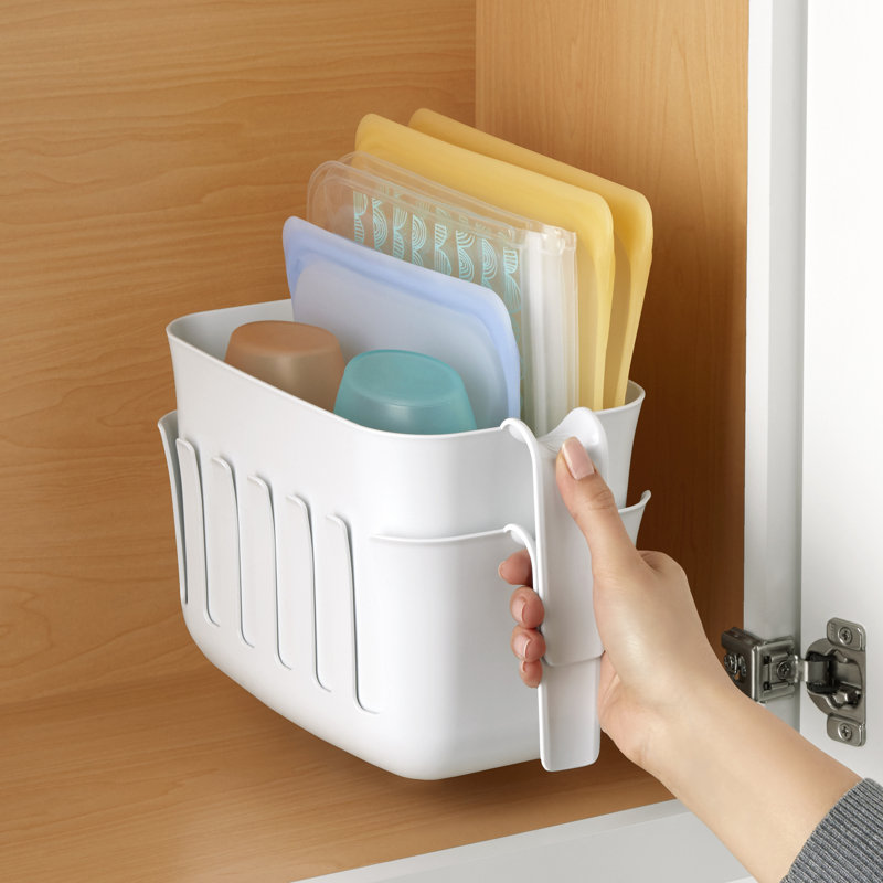 YouCopia® Dry+Store™ Reusable Bag Drying Rack and Bin Set, Silicone Bag Storage Organizer