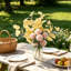 Ensemble de 2 fleurs artificielles avec feuilles d'eucalyptus - arrangement floral pour jardin-35775248