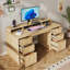 Computer Desk with Built-In Electrical Outlet-176581614