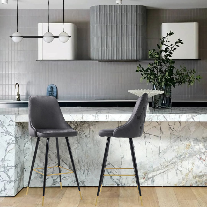 Betiel Upholstered Counter Stool with Metal Frame