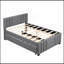 Lit plateforme double tapissier avec lit gigogne