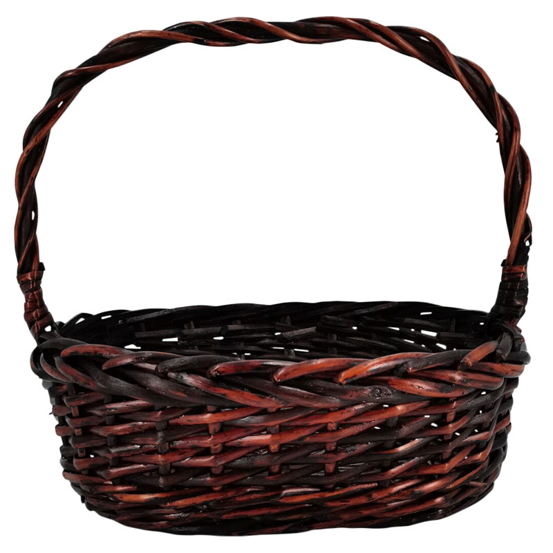 Panier ovale foncé en saule 10 ", H 15 po x l 17 po x P 13 po