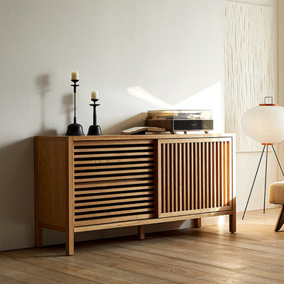 Modern grille door storage cabinet