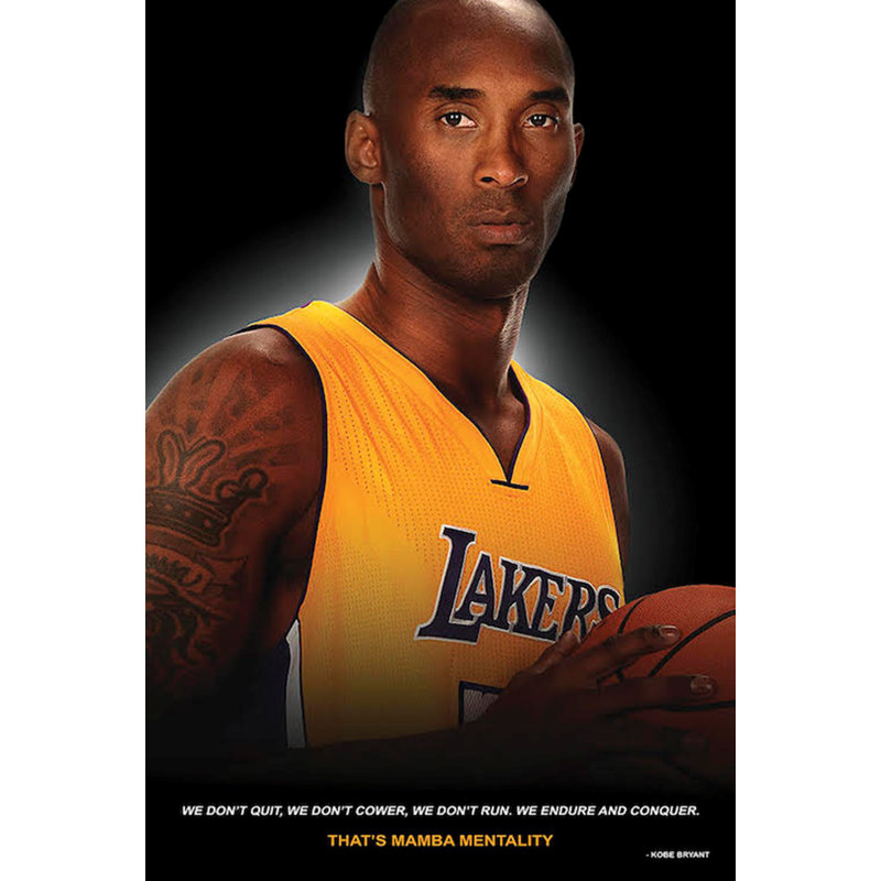 «Kobe Bryant Mamb Mentity», reproduction d'impression sur papier, Affiche plate, H 38,5 po x l 26,5 po x P 1 po