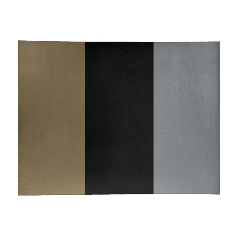 Tapis noir à rayures de hockey national, Rectangle 5 pi x 7 pi