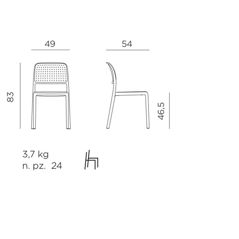 Bora Outdoor Dining Side Chair, Agave