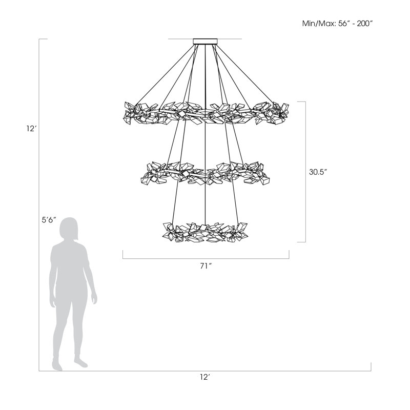 Foret 35 - Light Unique/Statement Pendant, Silver