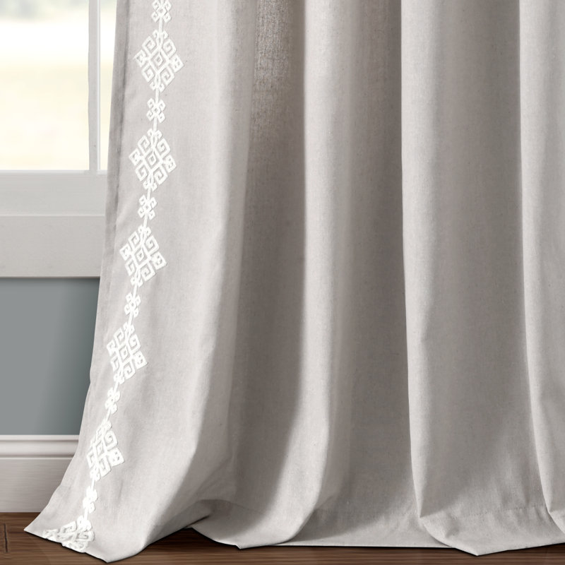  Cotton Blend Room Darkening Curtains / Drapes Panel, Light Gray