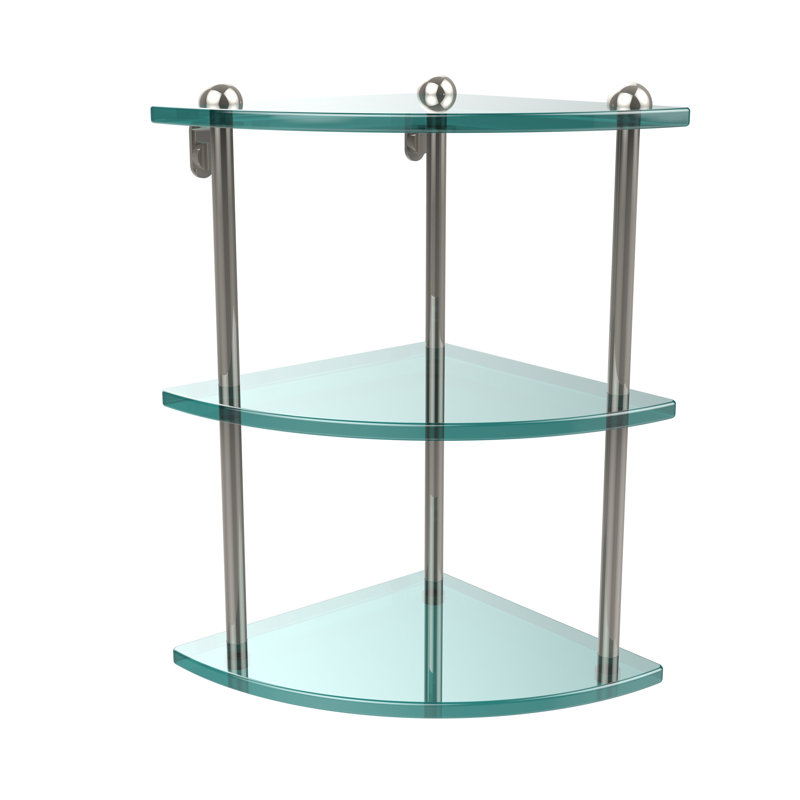 Gober 3 Piece Corner Shelf, Polished Nickel