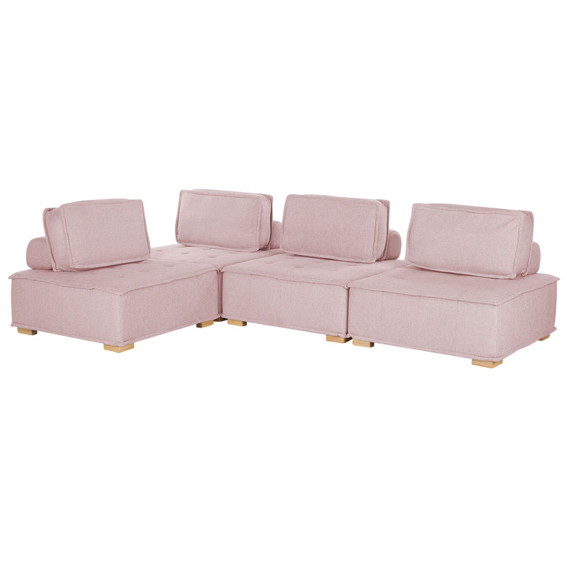 Carota 4 Seater Corner Sofa, Pink