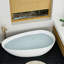Baignoire de trempage autoportante en résine 59 po avec trop-plein de couleur blanche matte 59 po-122862201