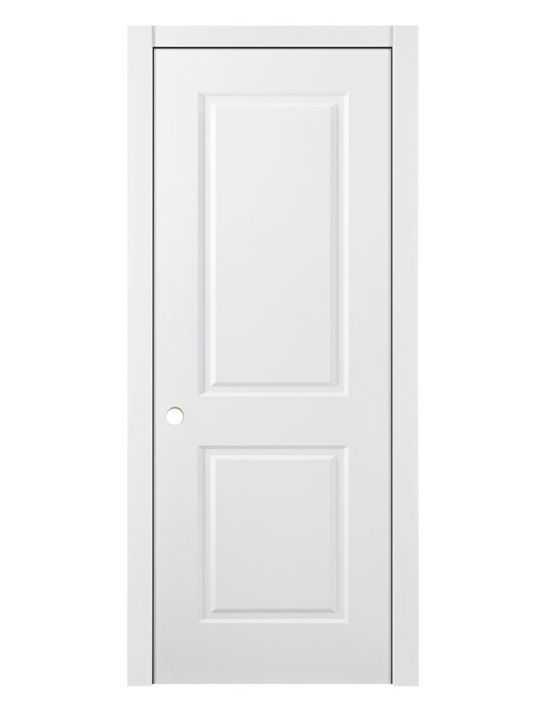 Porte intérieure traditionnelle laminée 2 panneaux en duvet blanc, 18 po x 80 po