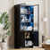 78.7" Tall Display Storage Cabinet with Glass Doors and LED Lights, Black