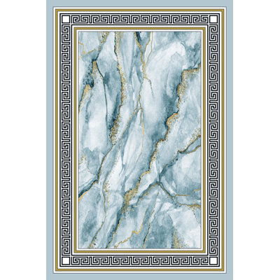 Premium Woven Area Rug, 100% Polyester, 4.6 x 7.2 ft | Antibacterial, Non-Slip PVC Dot Underside | 3D Digital Printing, Machine Washable, Pile Height: 0.3 in | Ideal for Living Room, Bedroom, and Dining Spaces