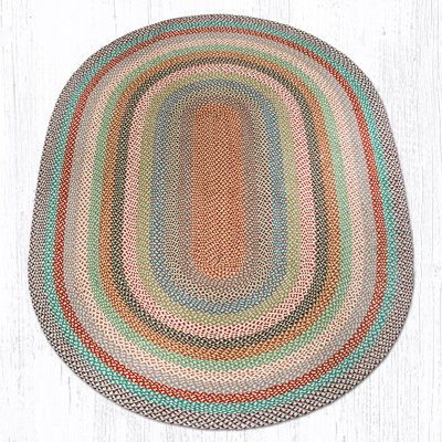 Tapis décoratif ovale en jute tressé à la main de style rustique